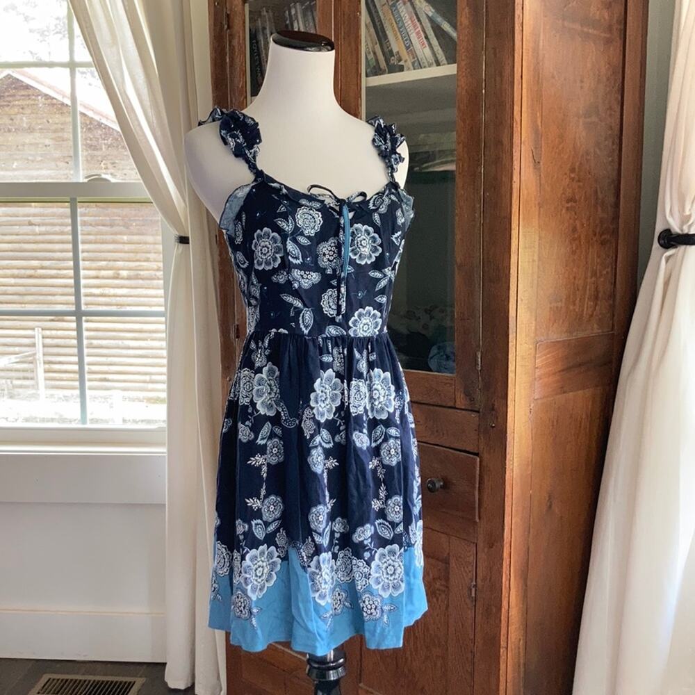 NWT Aeropostale Blue Floral Mini Sun Dress, S